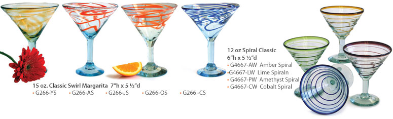 Orion Mexican Swirl Margarita-Martini glasses