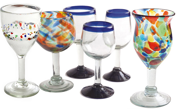 Handmade Mexican wine glasses